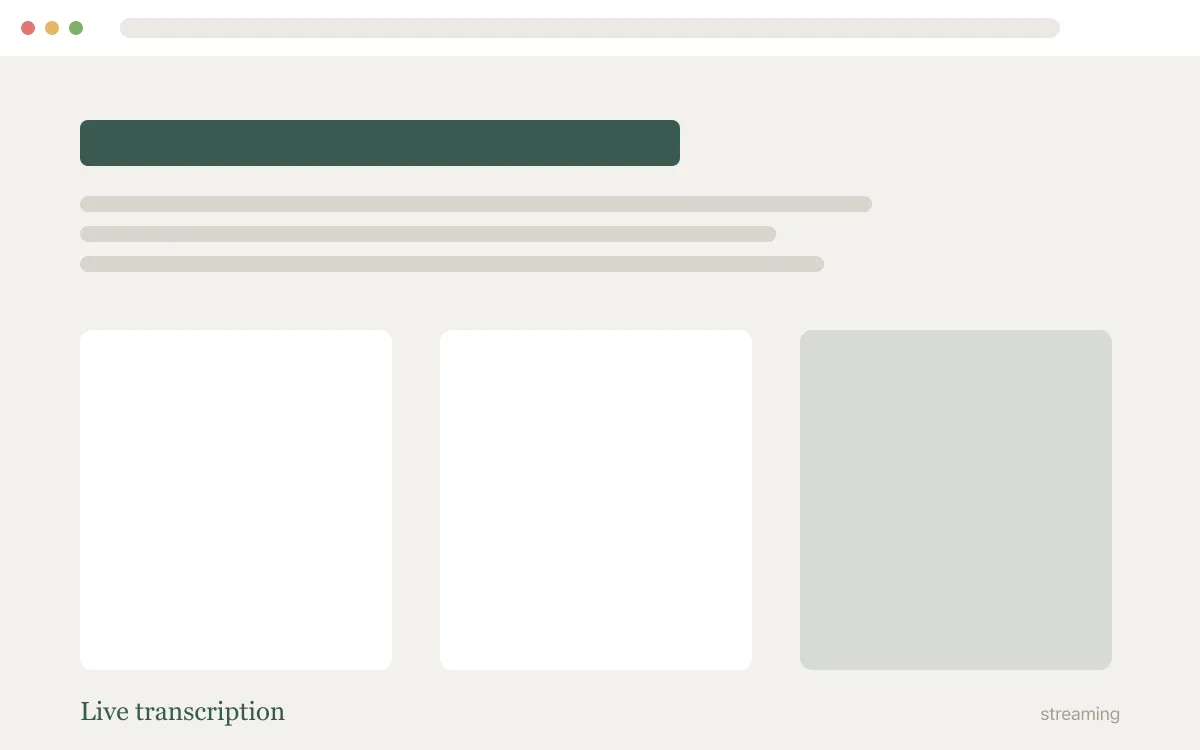Live transcription appearing as you speak